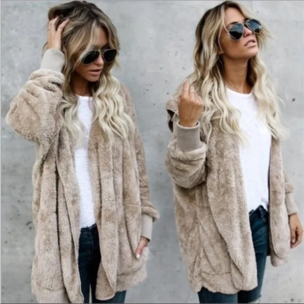 Vici Soft Beige Teddy Jacket